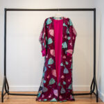 Autumn Bloom abaya in Fuchsia – full front view