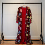 Autumn Bloom abaya in Red – full front view