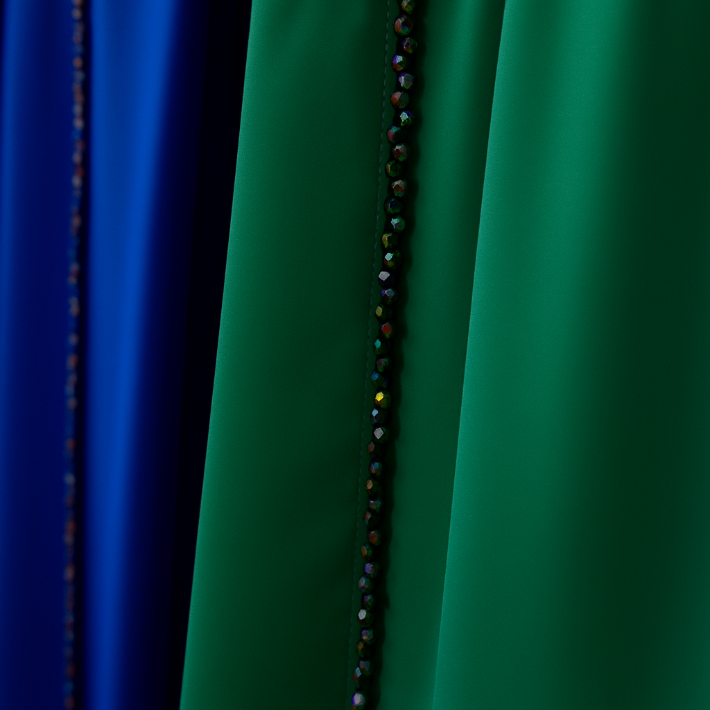 Royaé NURA black Crystal Scarf,emerald green,navy blue,black