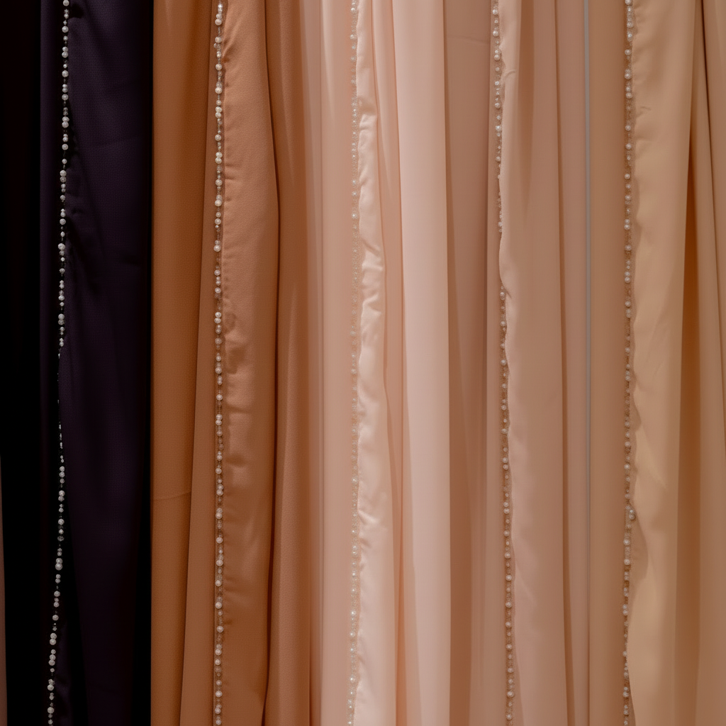 Baby Peach → rosari beaded scarf in baby peach