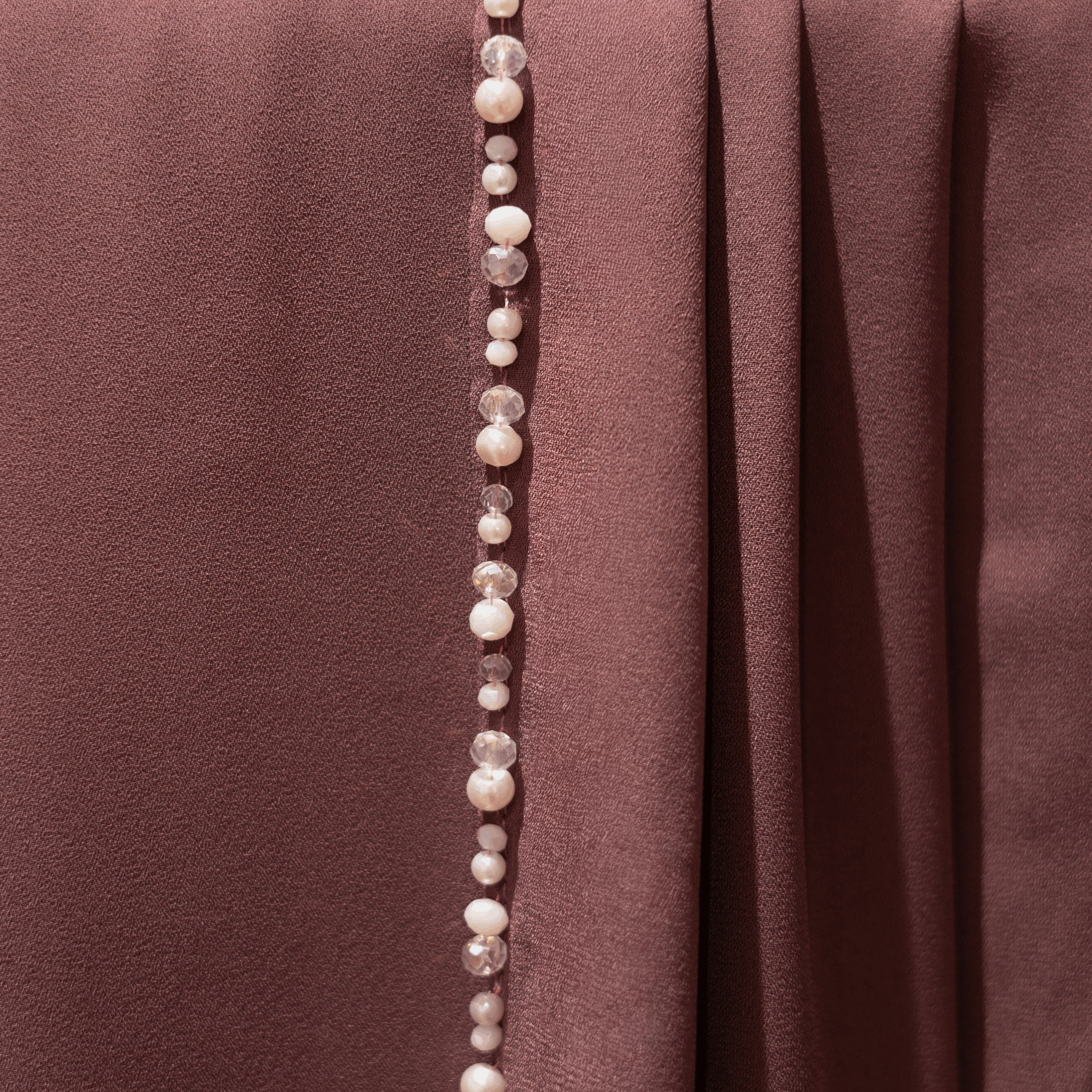 Cordovan → rosari beaded scarf in cordovan red