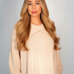 Handmade Waterfall Dress with Crystal Embellishment